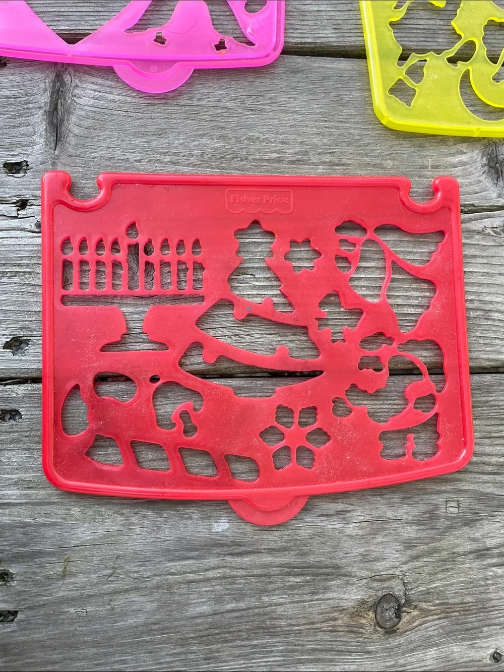 VNT 1995 Fisher-Price Fun Art Stencil Book Holiday Caddy